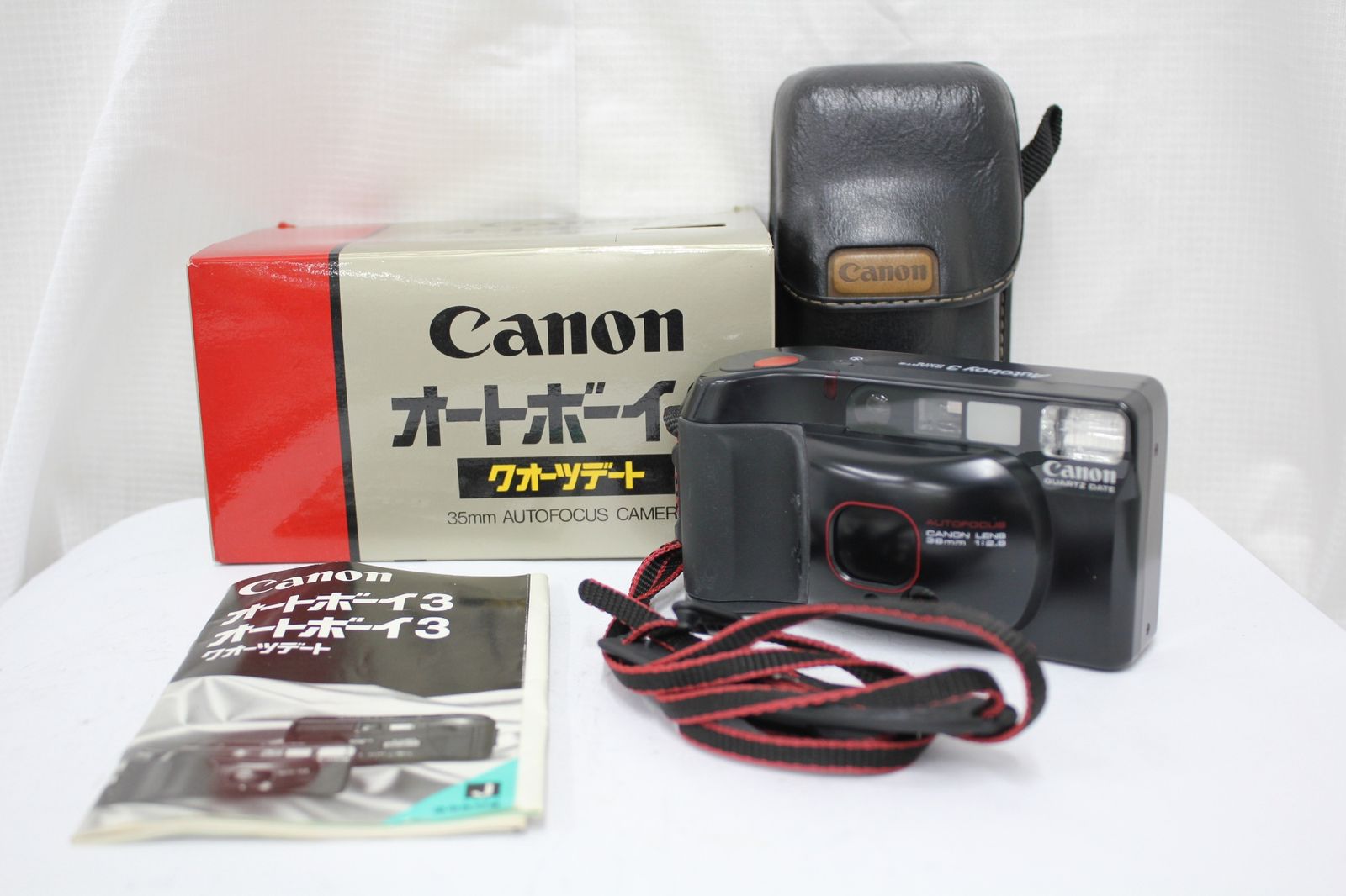 返品保証】 【元箱付き】キャノン Canon Autoboy 3 QUARTZ DATE 38mm
