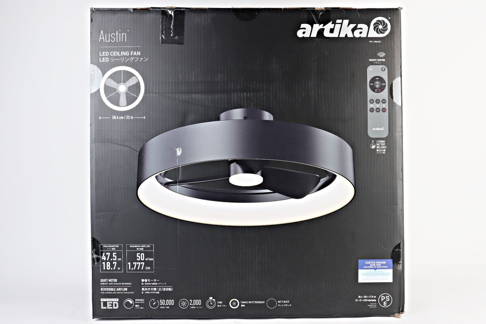 ライト・照明 artika Austin LED シーリングファン FAN-AUR-C4BL
