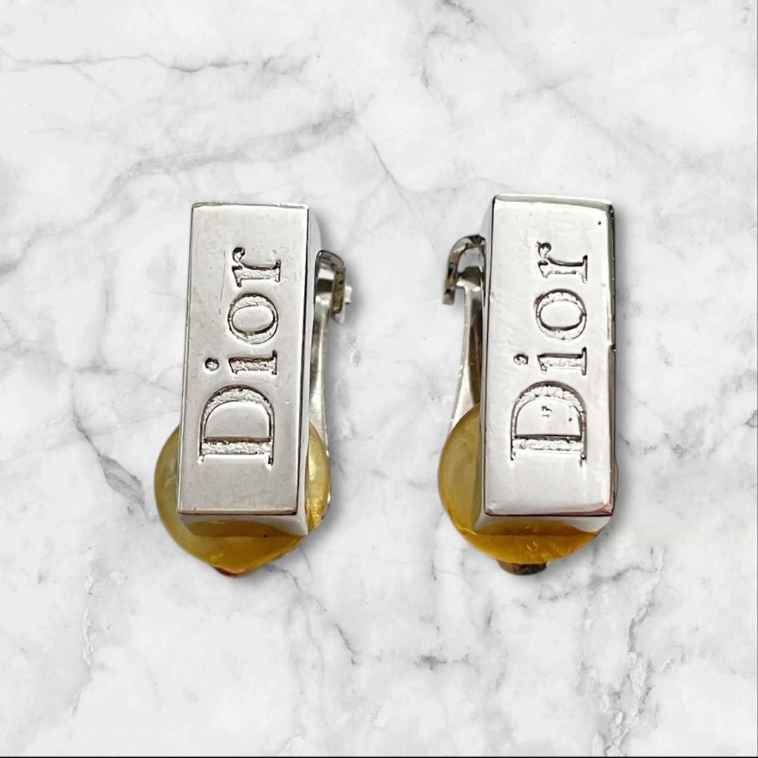 Dior クリップ イヤリング シルバーカラー ヴィンテージ ロゴ刻印