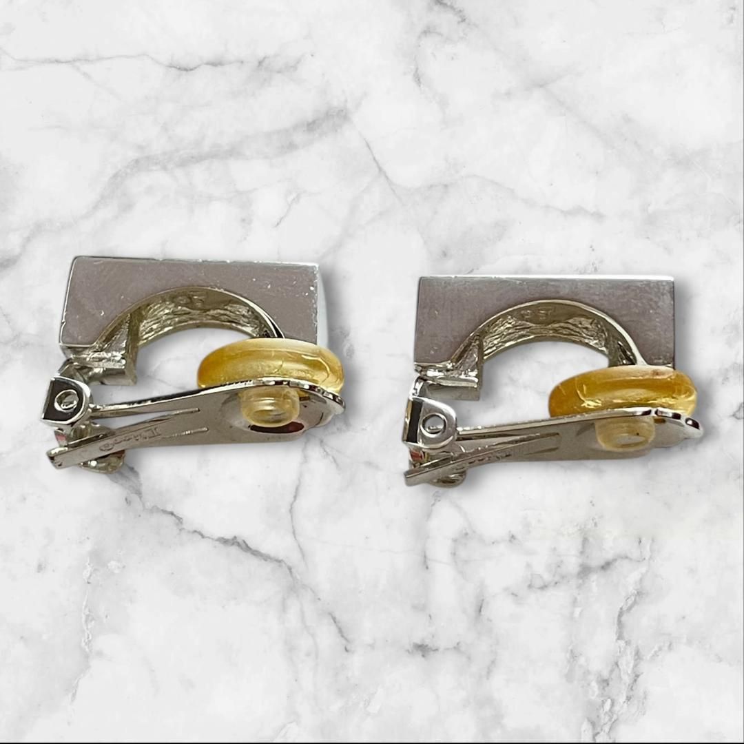 Dior クリップ イヤリング シルバーカラー ヴィンテージ ロゴ刻印