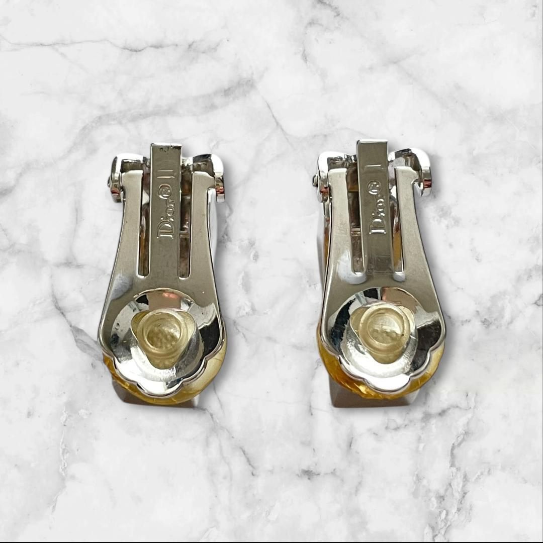 Dior クリップ イヤリング シルバーカラー ヴィンテージ ロゴ刻印