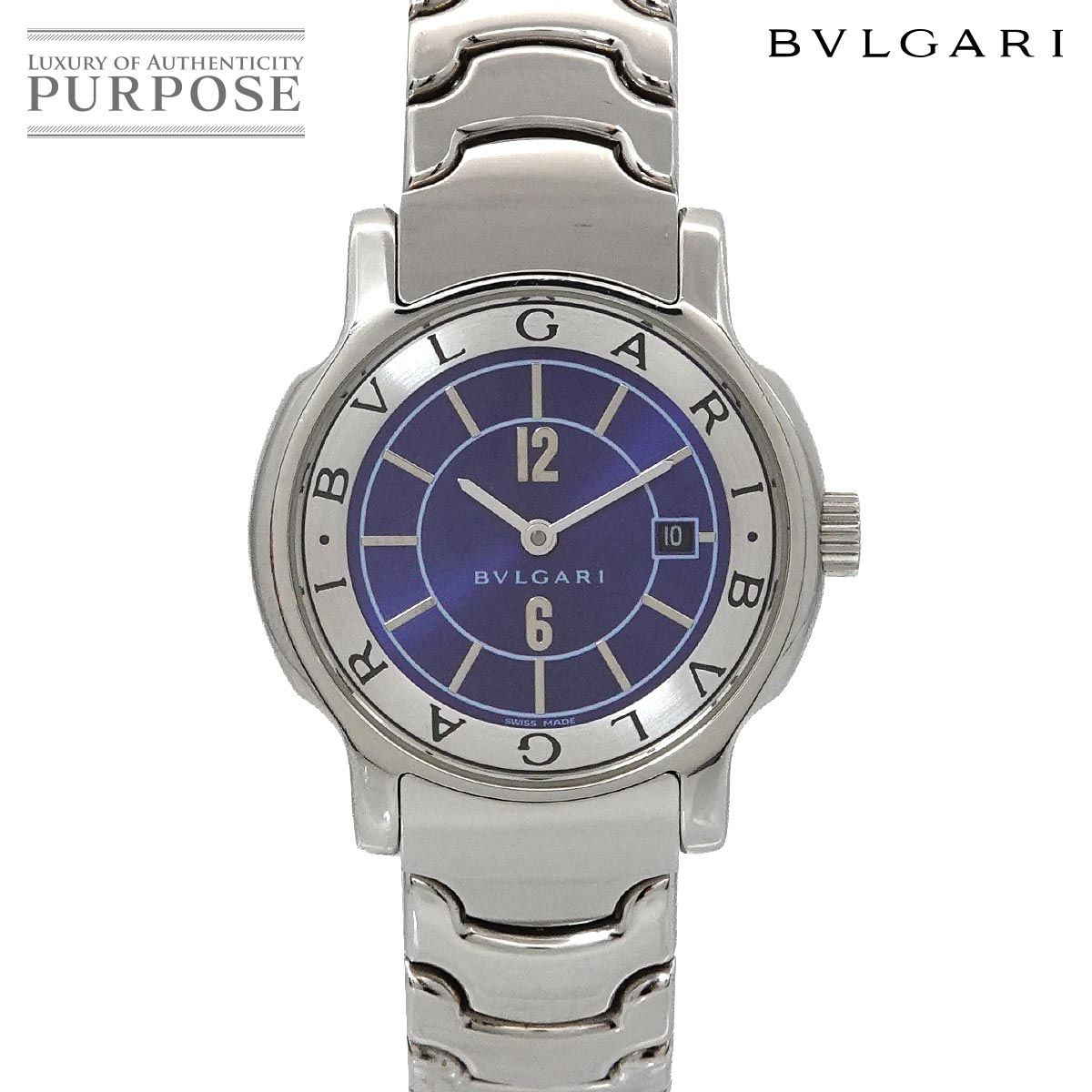 ブルガリ BVLGARI ソロテンポ ST29S レディース 腕時計 デイト ブルー