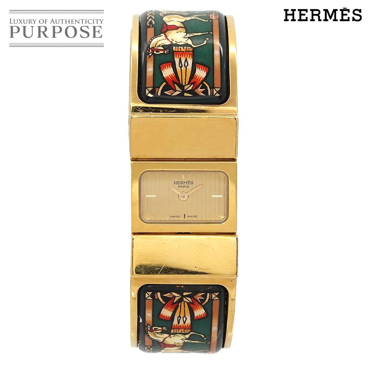 エルメス HERMES ロケ LO1 201 バングル ウォッチ ヴィンテージ 