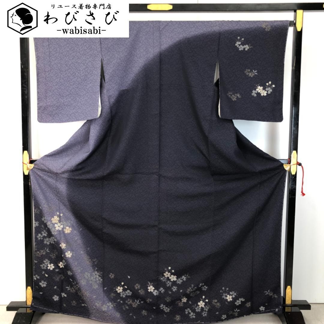 しおり　　桜の花模様振袖６点セット 金駒刺繍 トールサイズ ガード加工 訪問着 桜の花模様 金駒刺繍 染分 褐色 トールサイズ ガード加工 K
