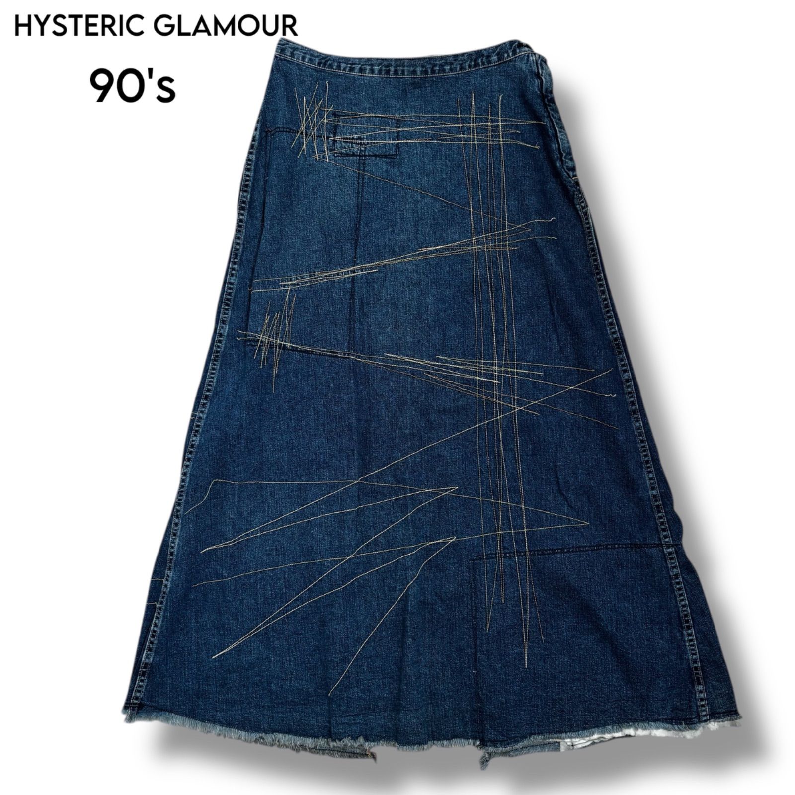 HYSTERIC GLAMOUR】希少 90's 刺繍ロングデニムスカート - メルカリ
