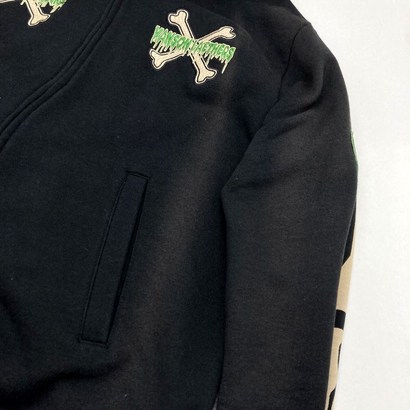 VANSON バンソン スカル スケルトン ボーン ジップアップフーディー