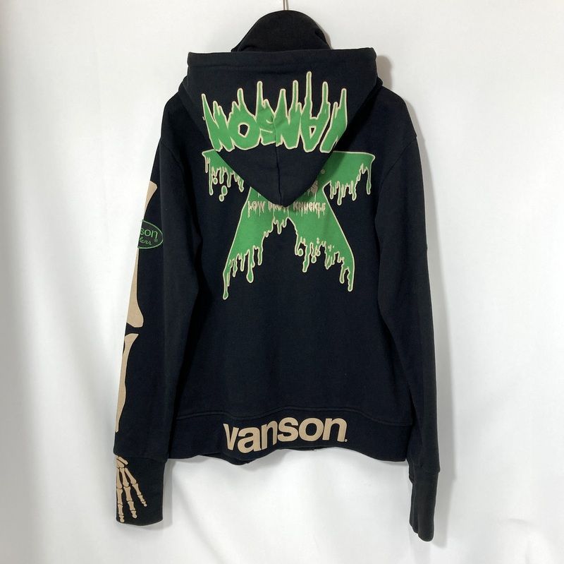 VANSON バンソン スカル スケルトン ボーン ジップアップフーディー