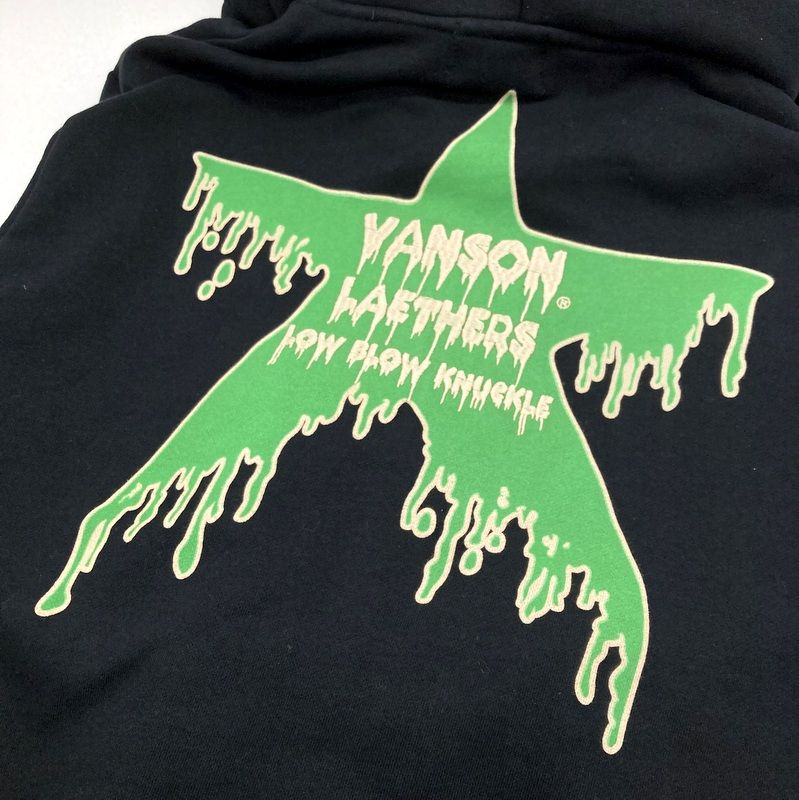 vanson スケルトンプリント フルジップパーカー XL VANSON バンソン スカル スケルトン ボーン ジップアップフーディー