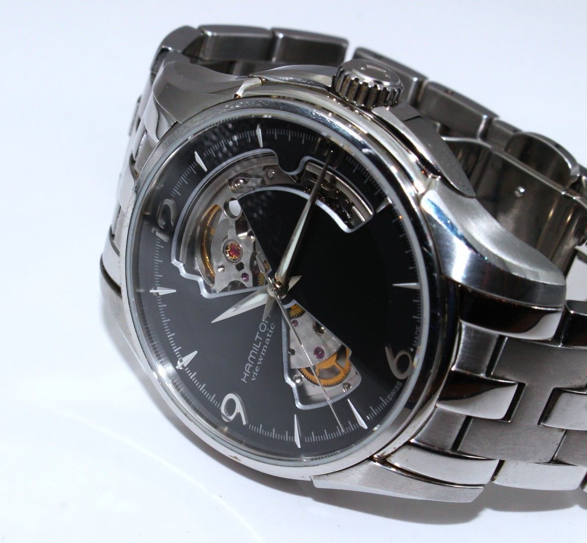 VRW 1551 時計 HAMILTON ハミルトン H325650 ジャズマスター BK文字盤 メンズ 自動巻き 腕時計 稼働品