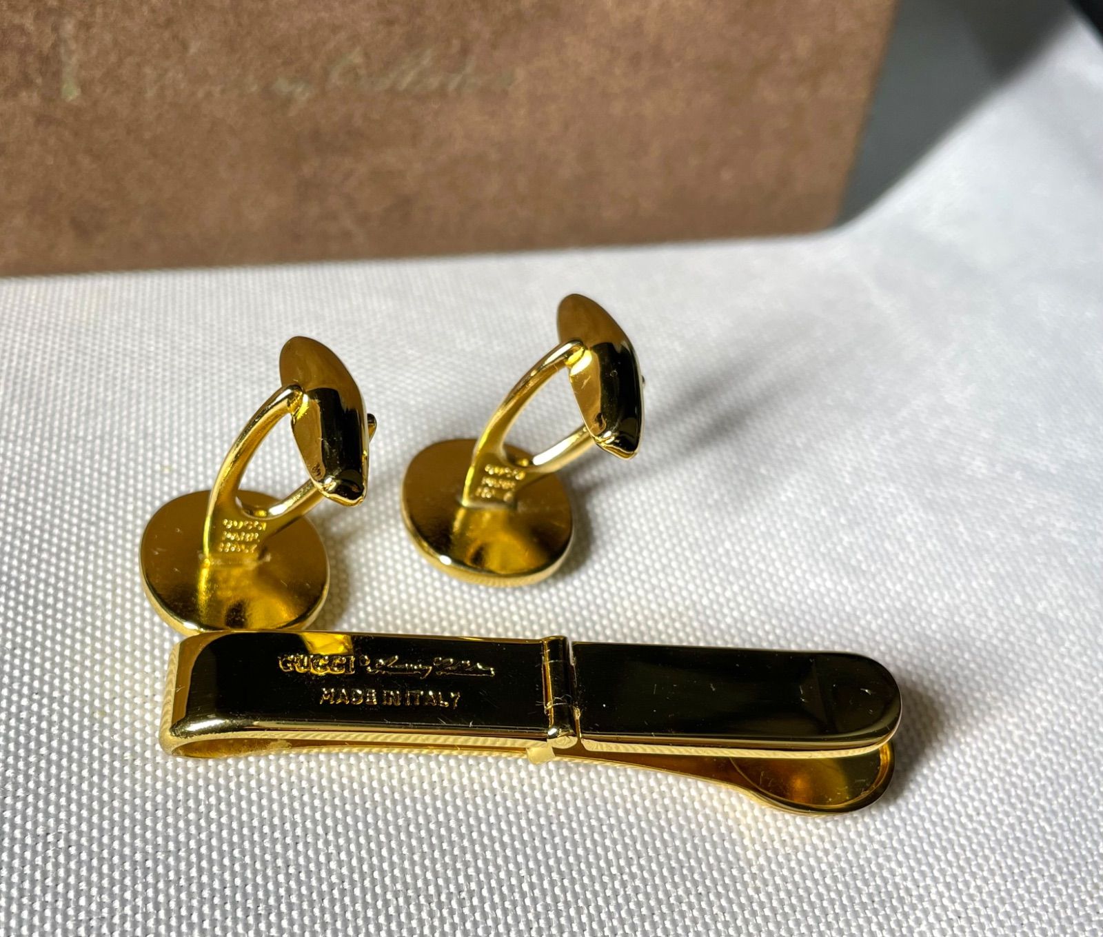 美品 GUCCI グッチ インターロッキングG GGロゴ レッド＆ゴールド