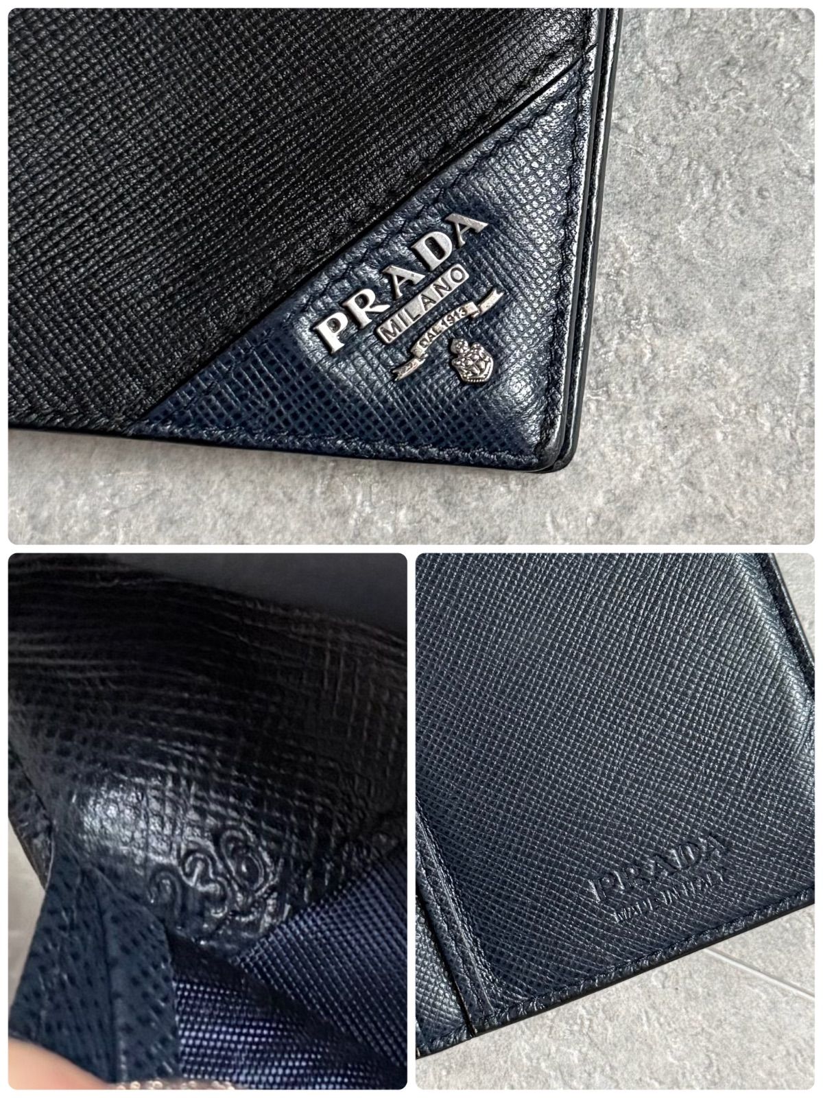 プラダ/PRADA 二つ折り長財布 ネイビー 2MV836 PRADA（プラダ） 完売御礼/プラダ PRADA 2つ折り長財布 サイフ