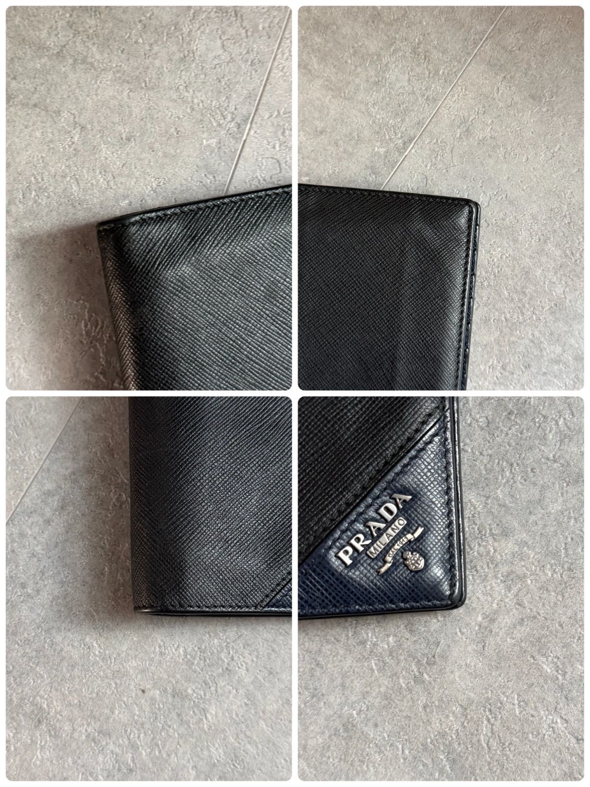 プラダ/PRADA 二つ折り長財布 ネイビー 2MV836 楽天市場】プラダ 長財布 財布 サフィアーノPRADA メンズ 2MV836 QME