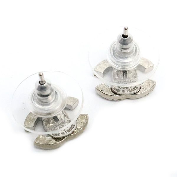 広尾店】 シャネル CHANEL ココマーク ラインストーン ピアス シルバー