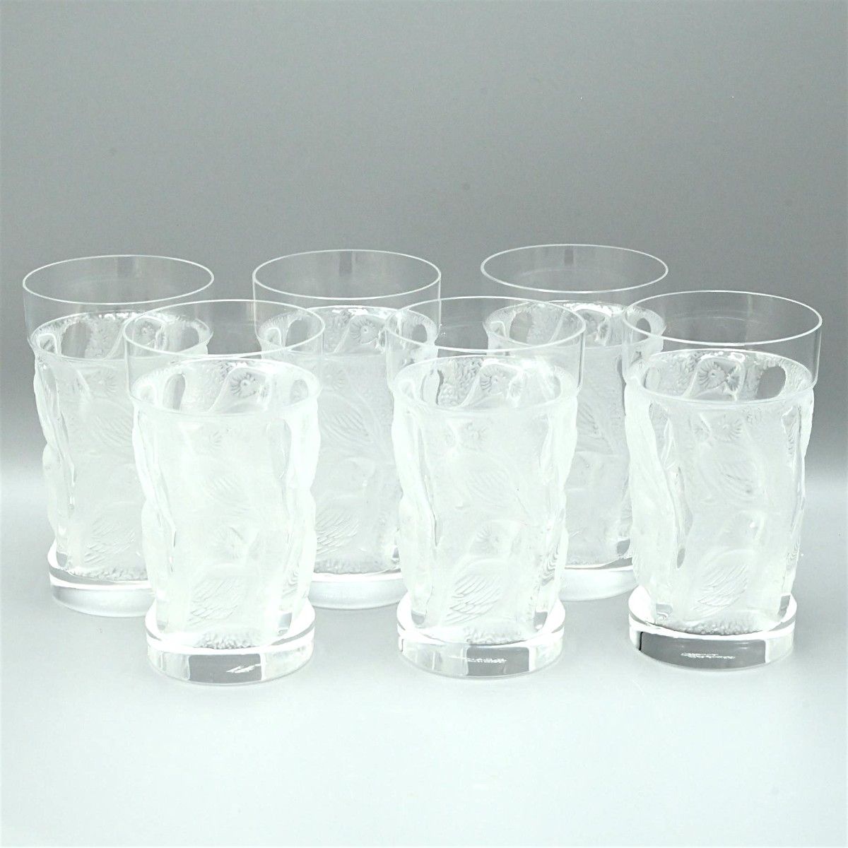 LALIQUE ラリック Hulotte ユロット グラス 6客セット 約13 cm 梟 ふくろう フロスト M 2602-t 007