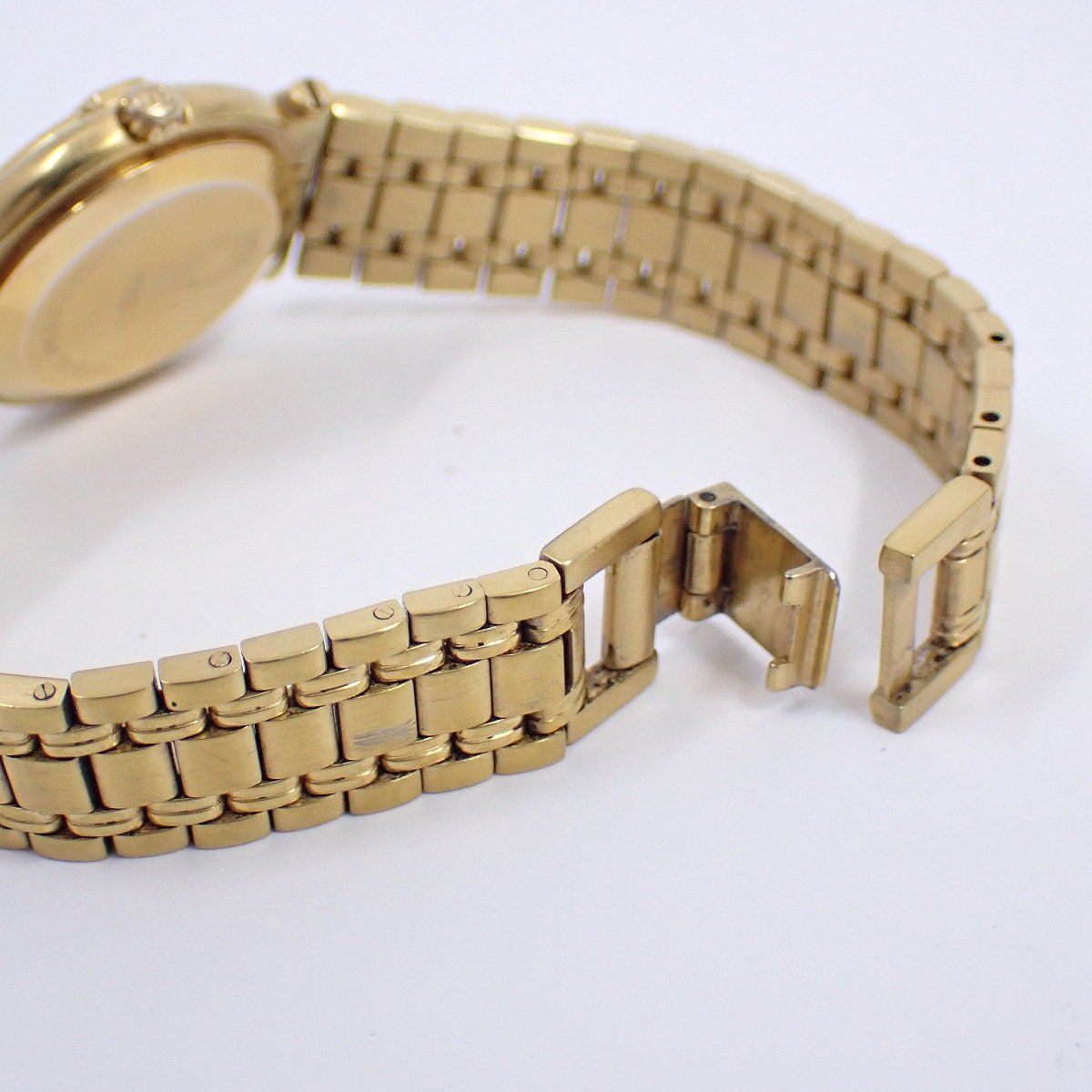 グッチ 9200L クォーツ レディース 腕時計 ゴールドGP 黒文字盤 純正