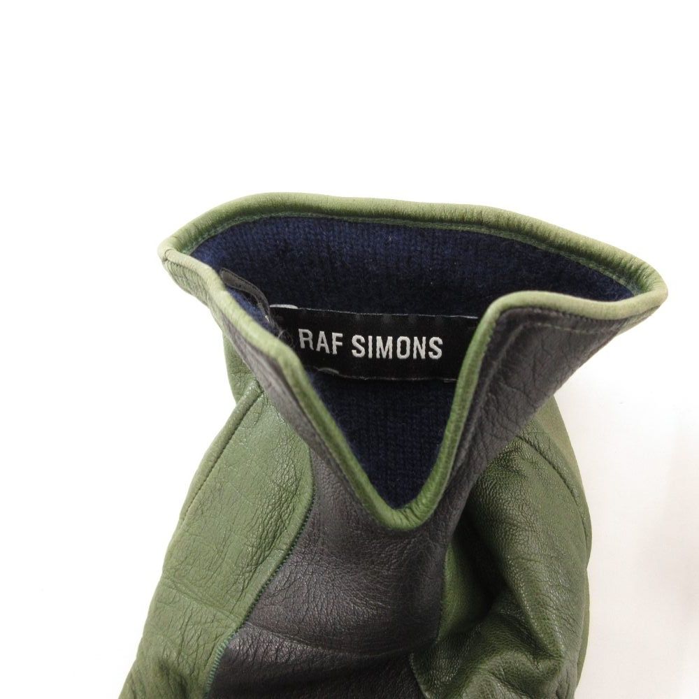 ラフシモンズ RAF SIMONS 手袋 レザーグローブ 裏地カシミヤ バイ