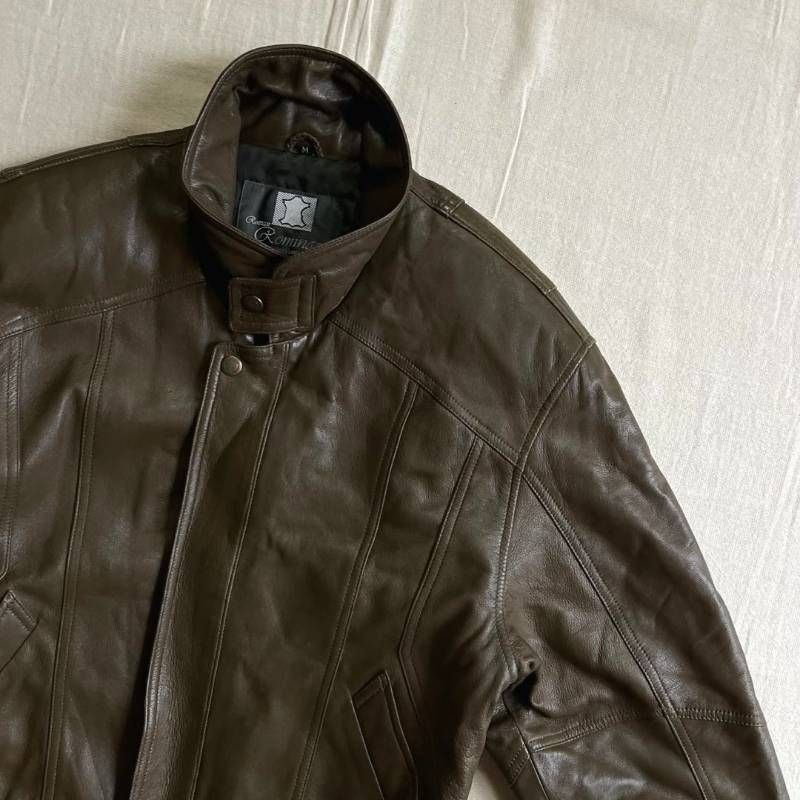 90s vintage ヴィンテージ古着 リアルブラウンレザー 本革 革ジャン A