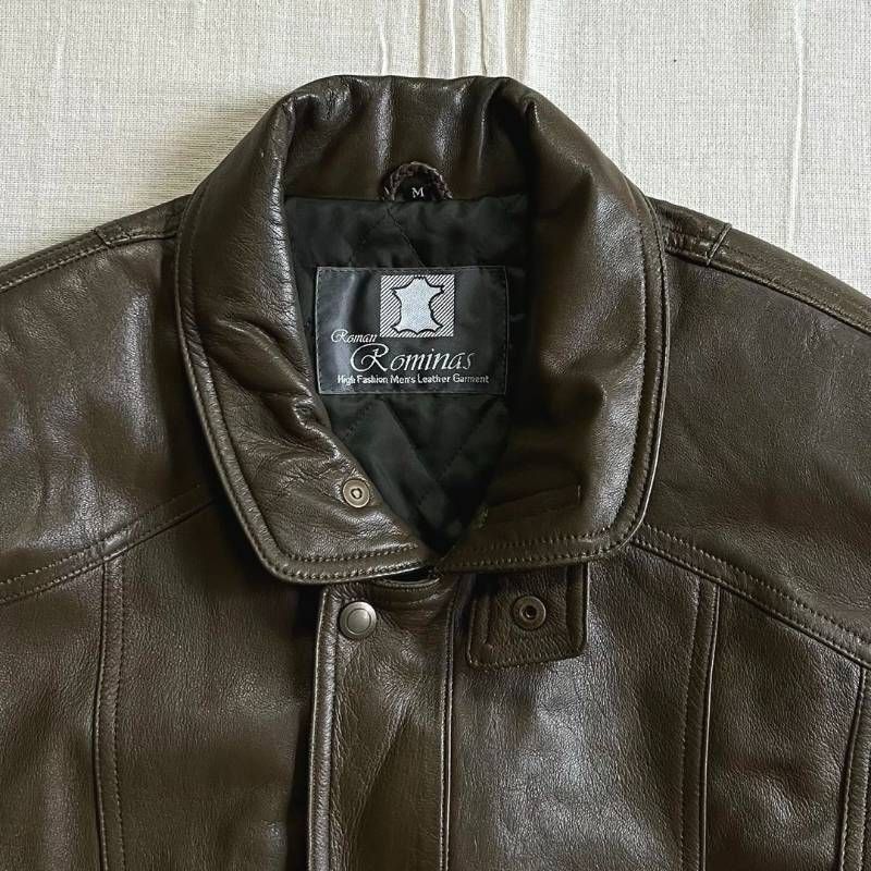 90s vintage ヴィンテージ古着 リアルブラウンレザー 本革 革ジャン A