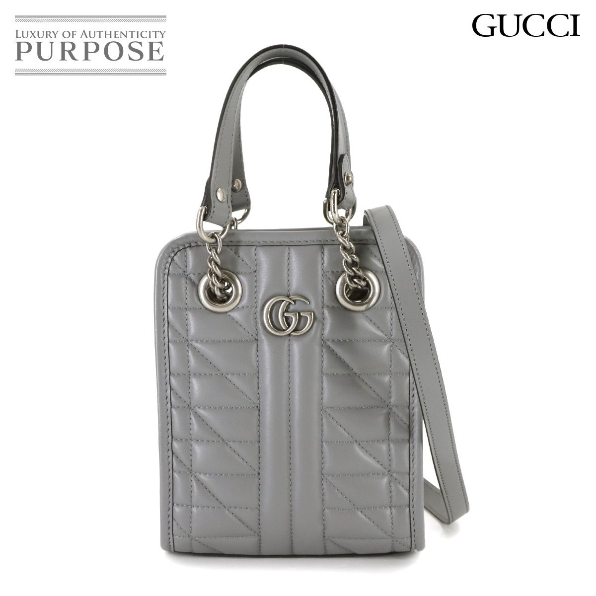 新品同様 グッチ GUCCI GGマーモント キルティング ミニ 2way ハンド