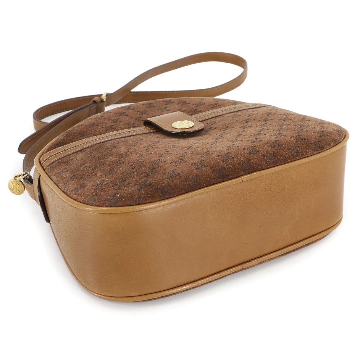 セリーヌ CELINE マカダム ショルダー バッグ スエード レザー