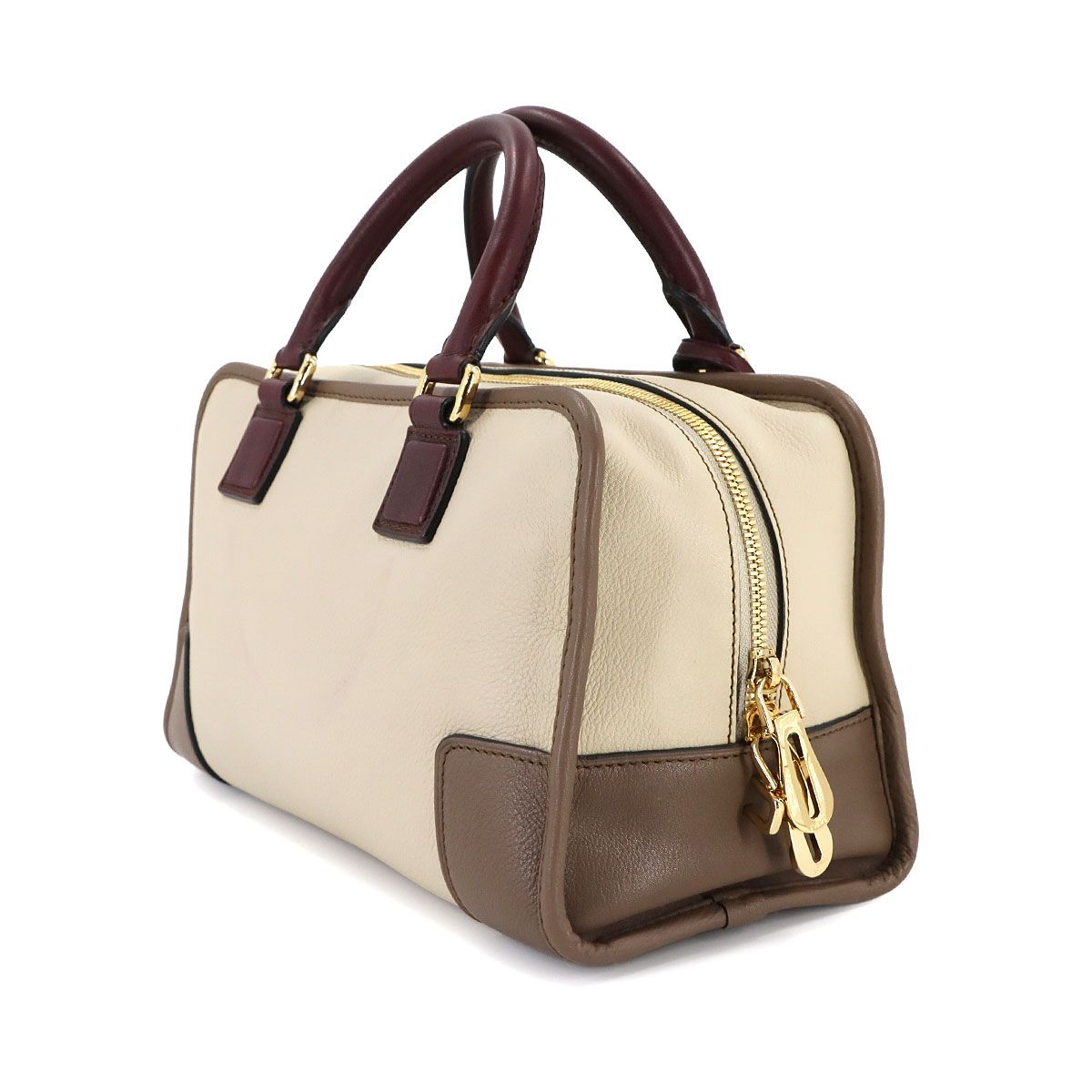 美品 ロエベ LOEWE アマソナ 28 ハンド バッグ レザー ベージュ