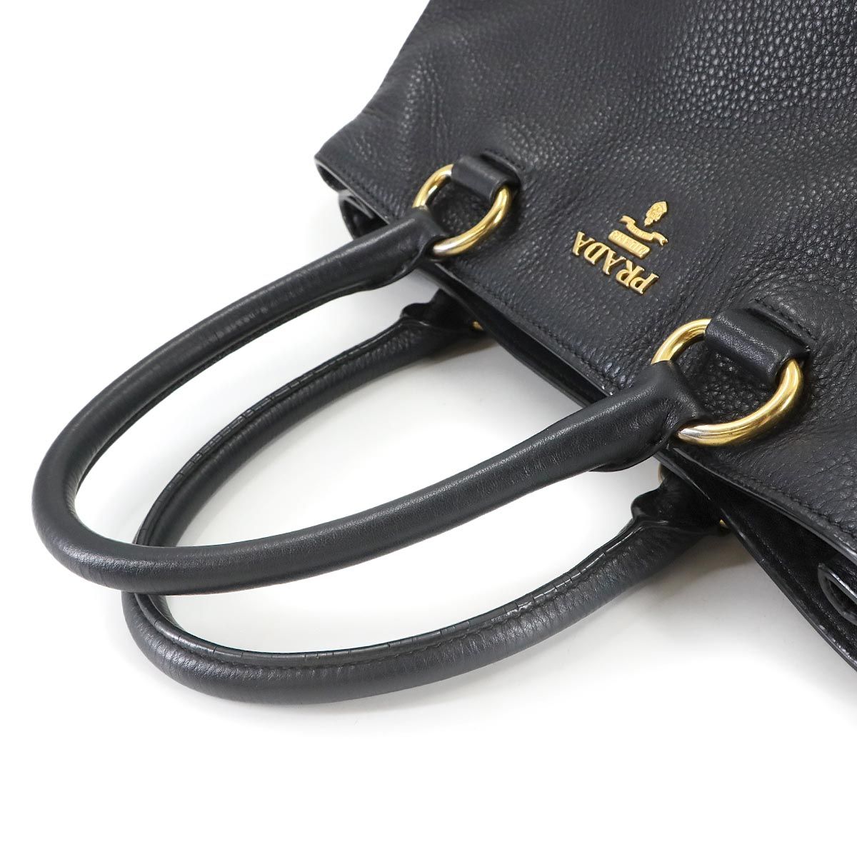 プラダ PRADA 2way ハンド ショルダー バッグ レザー ブラック