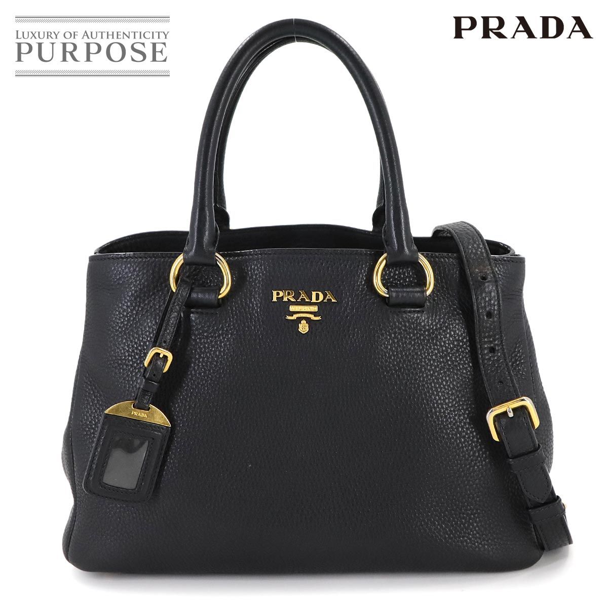 PRADA　プラダ　レザー　ハンドバッグ 2WAY ショルダーバッグ プラダ PRADA 2way ハンド ショルダー バッグ レザー ブラック