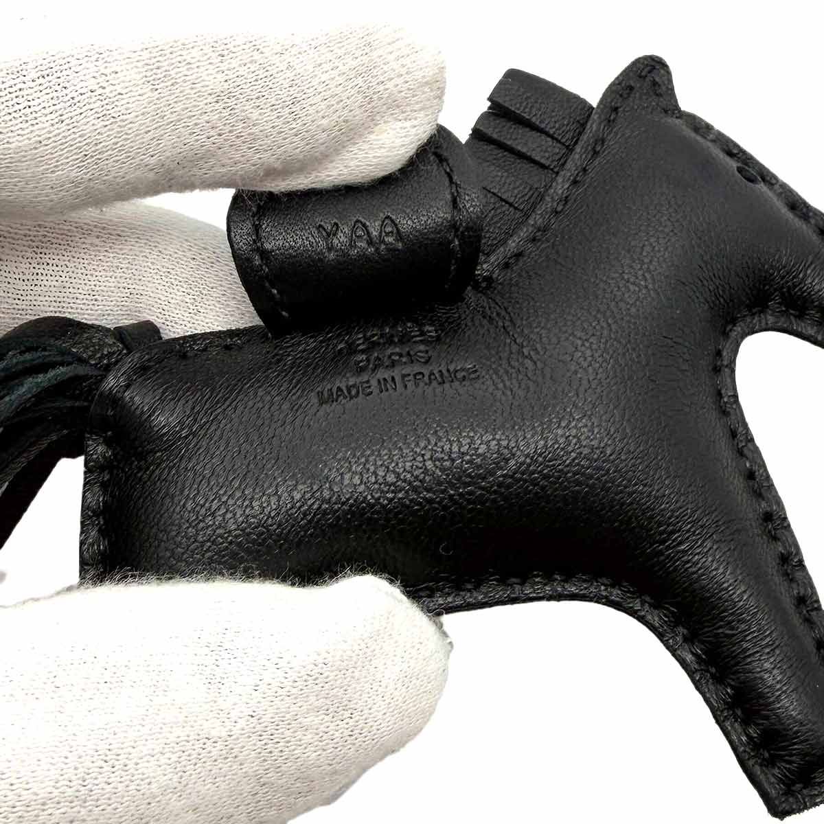 新品同様 エルメス HERMES ソーブラック ロデオ PM バッグチャーム