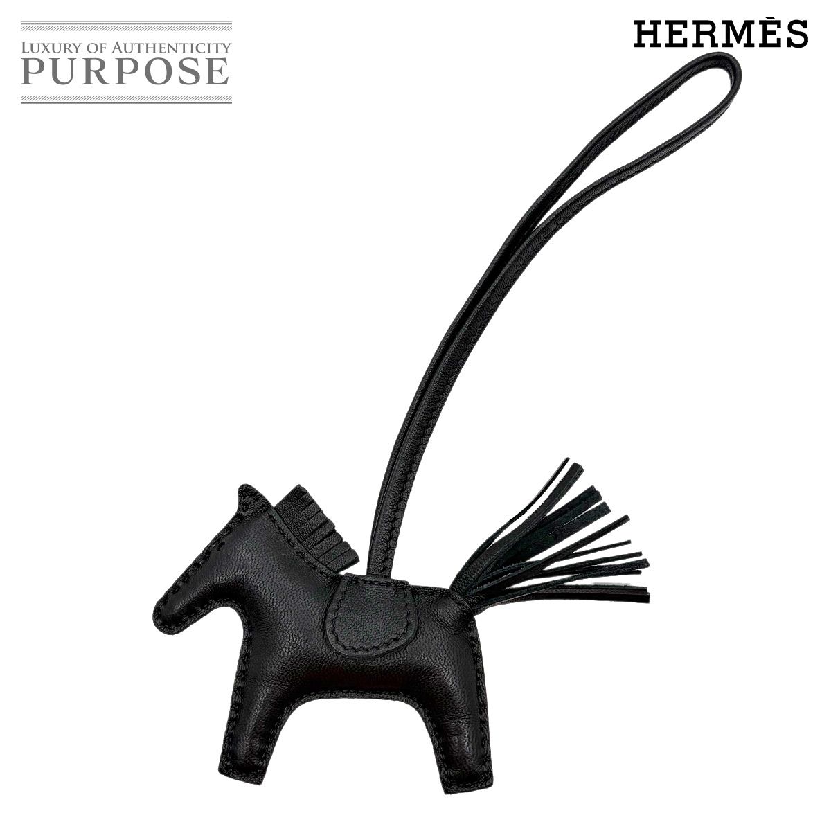新品同様 エルメス HERMES ソーブラック ロデオ PM バッグチャーム