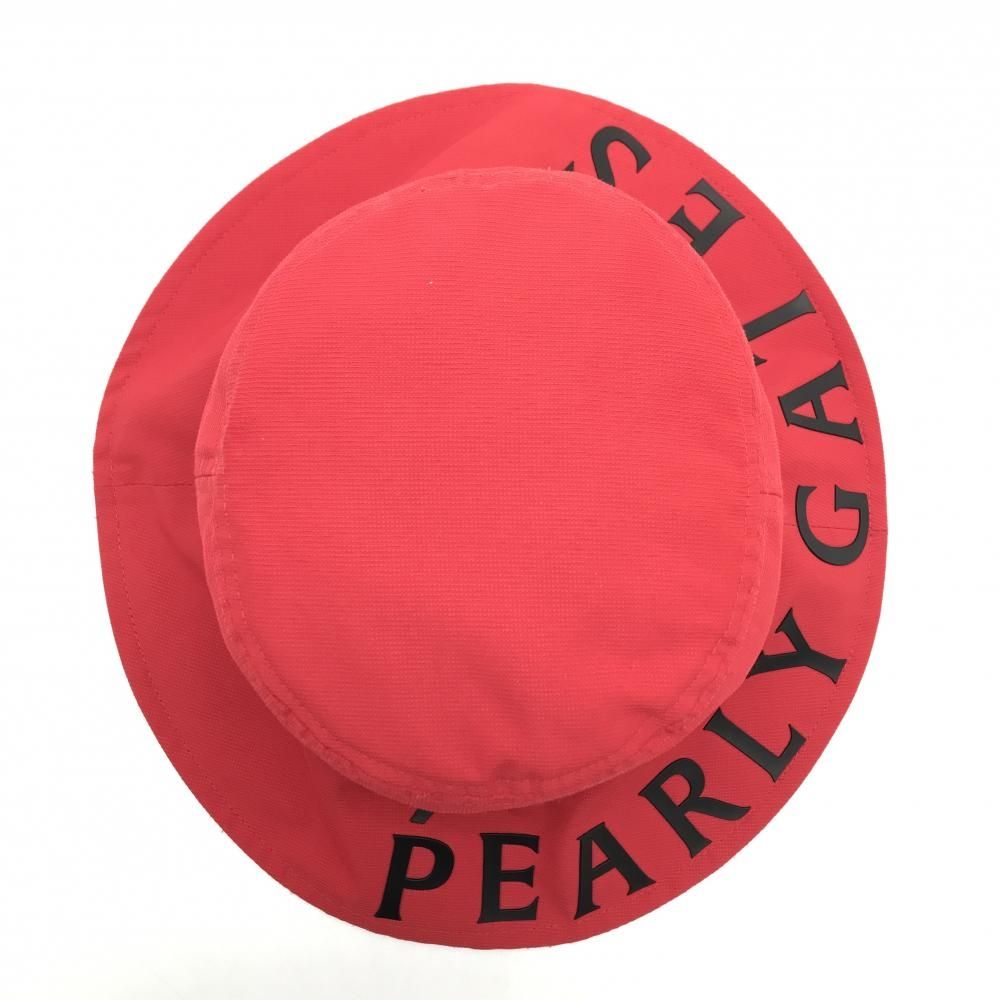 PEARLY GATES パーリーゲイツ　ゴルフ　レイン ハット　赤 超美品】パーリーゲイツ ハット レッド×黒 つばビッグロゴ 汗取り