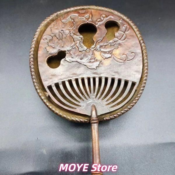 金竹蘿扇蓋香炉 茶道具 香道具 銅製 工芸品 美術品 zw0128 - メルカリ