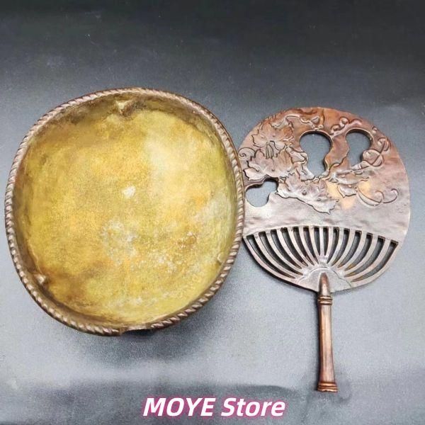 金竹蘿扇蓋香炉 茶道具 香道具 銅製 工芸品 美術品 zw0128 - メルカリ