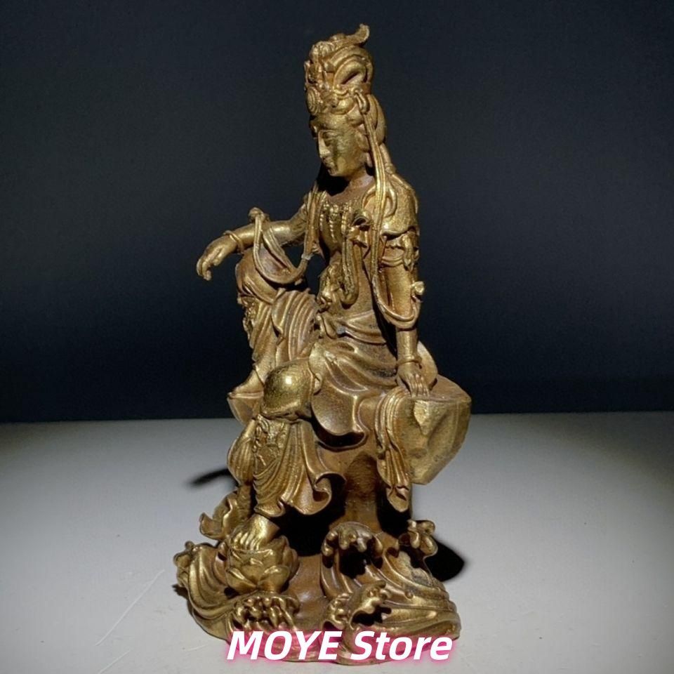 仏教美術 中国 仏像 水月観音 小仏像 銅製 銅器 zw0128 - メルカリ