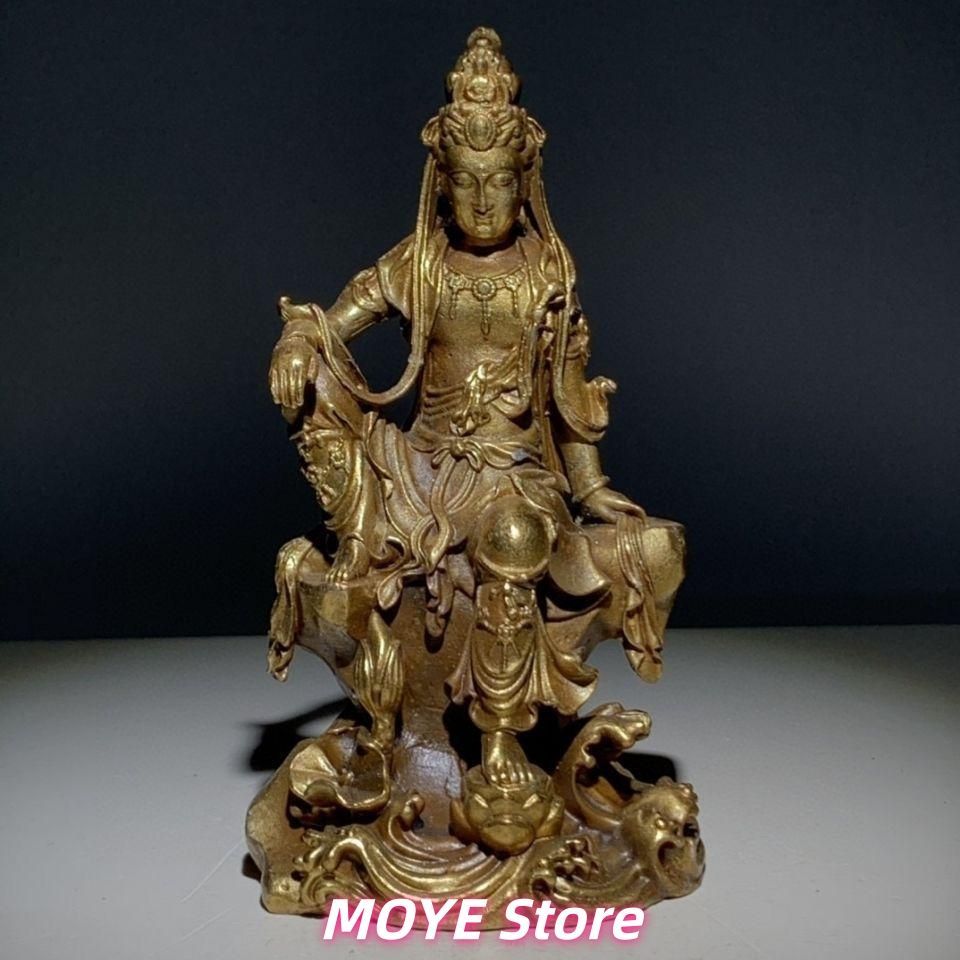 仏教美術 中国 仏像 水月観音 小仏像 銅製 銅器 zw0128 - メルカリ