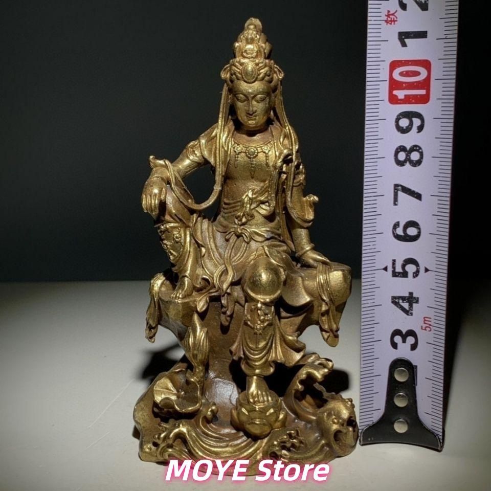 仏教美術 中国 仏像 水月観音 小仏像 銅製 銅器 zw0128 - メルカリ