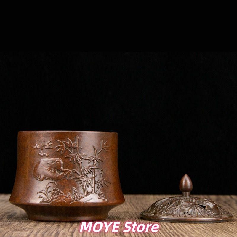 パンダ文竹薫香炉 香道具 蓋置 工芸品 美術品 zw0128 - メルカリ