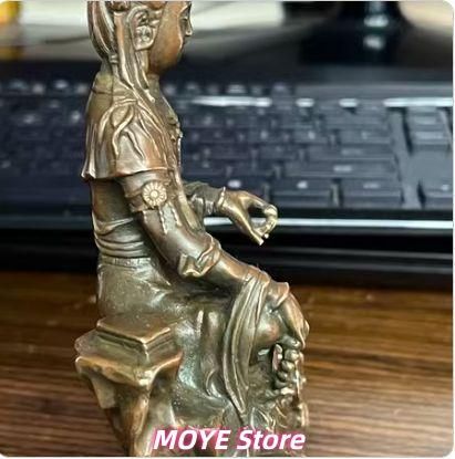 仏教美術 中国 仏像 自在観音 坐龍仏珠観音 銅製 銅器 zw0128 - メルカリ