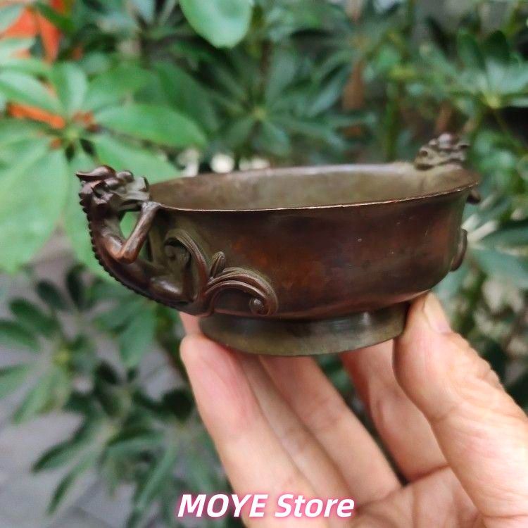 双龍耳香炉 筆舐 銅器 書道具 文房具 工芸品 美術品 zw0128 - メルカリ