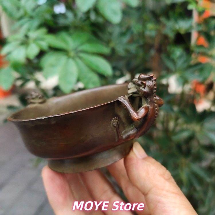 双龍耳香炉 筆舐 銅器 書道具 文房具 工芸品 美術品 zw0128 - メルカリ