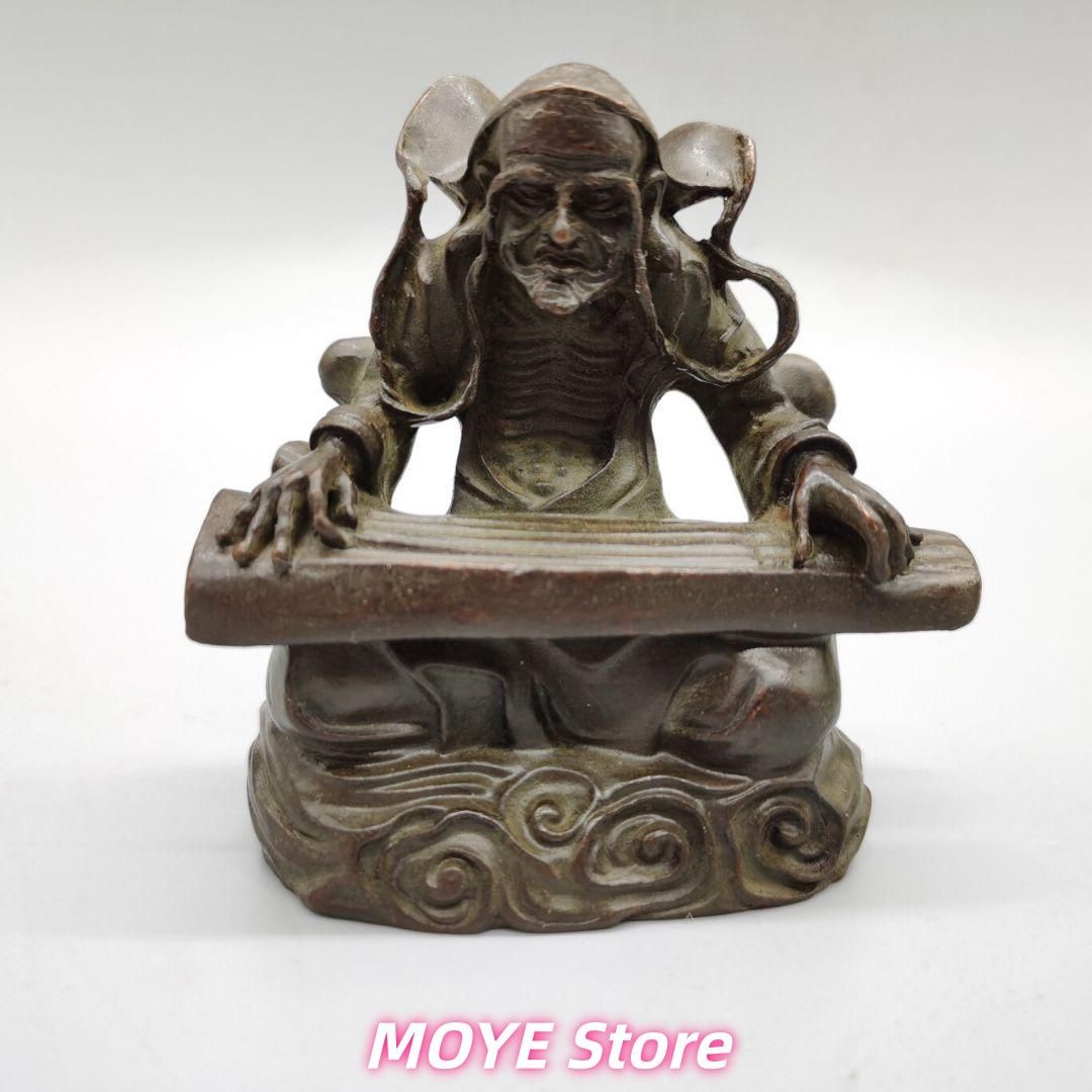 銅器 菩提達磨祖師撫琴 装飾品 現代工芸品 美術品 zw0128 - メルカリ