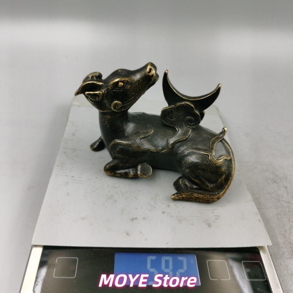 銅器 犀牛望月 装飾品 現代工芸品 美術品 zw0128 - メルカリ