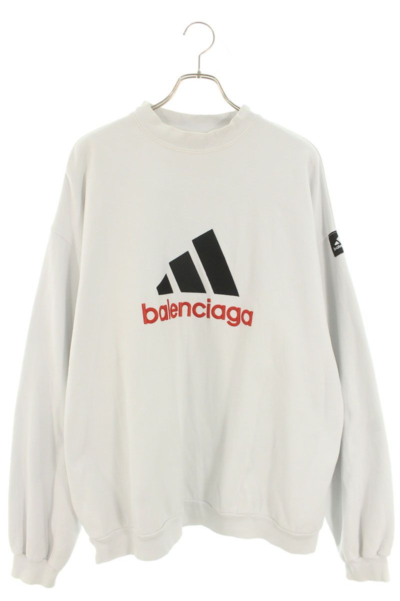 バレンシアガ　ロゴスウェット バレンシアガ ×アディダス adidas 731777 TNVP6 ロゴ刺繍オーバー