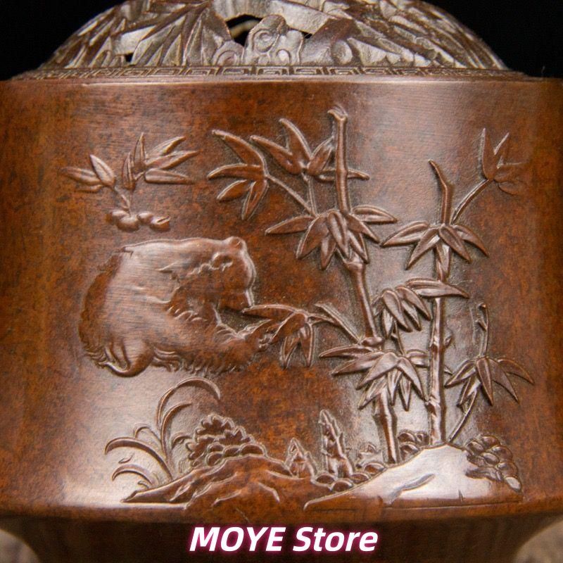 パンダ文竹薫香炉 香道具 蓋置 工芸品 美術品 zw0128 - メルカリ