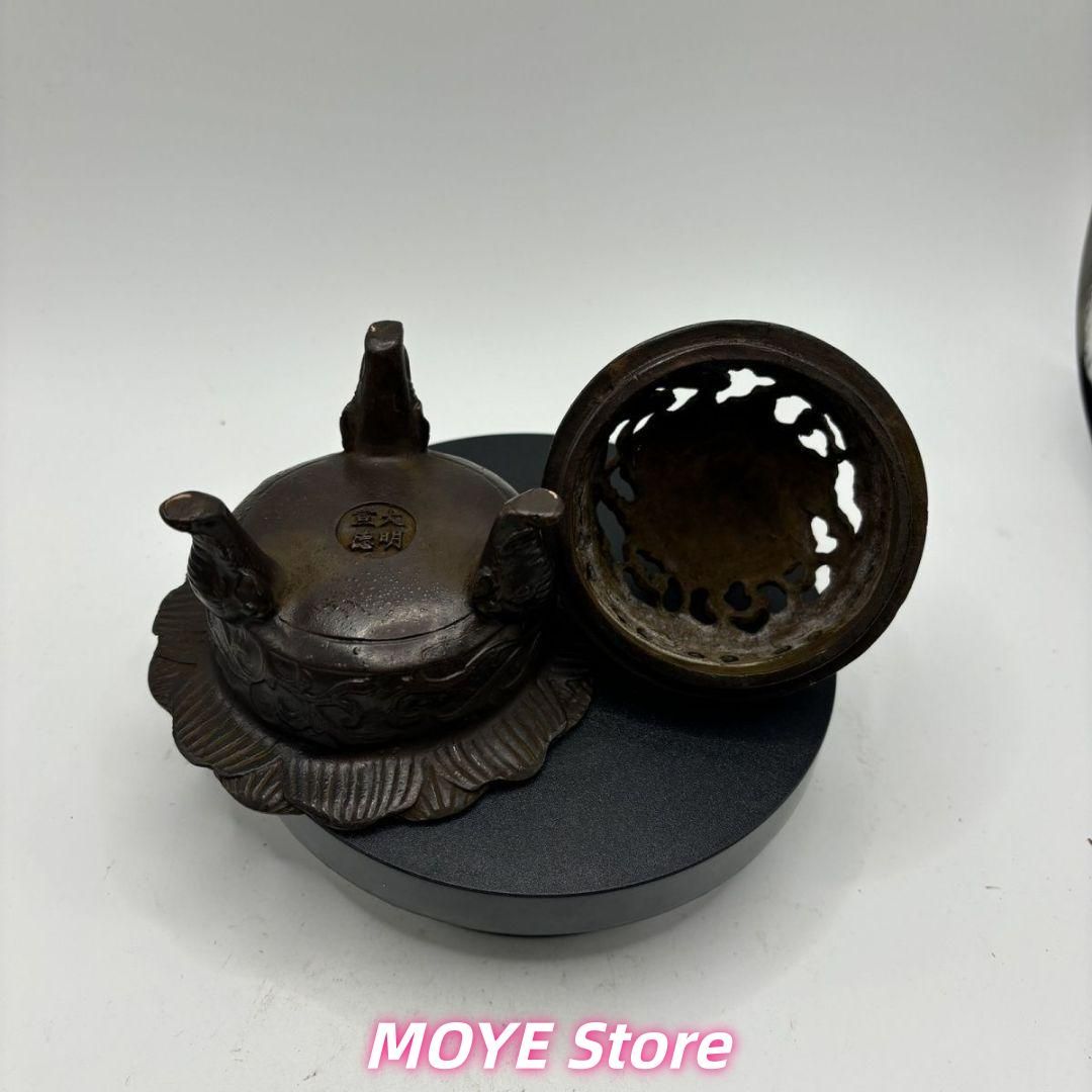 銅 細工 茶道具 香道具 蓋置 蓮華薫香炉 装飾品 現代工芸品美術品