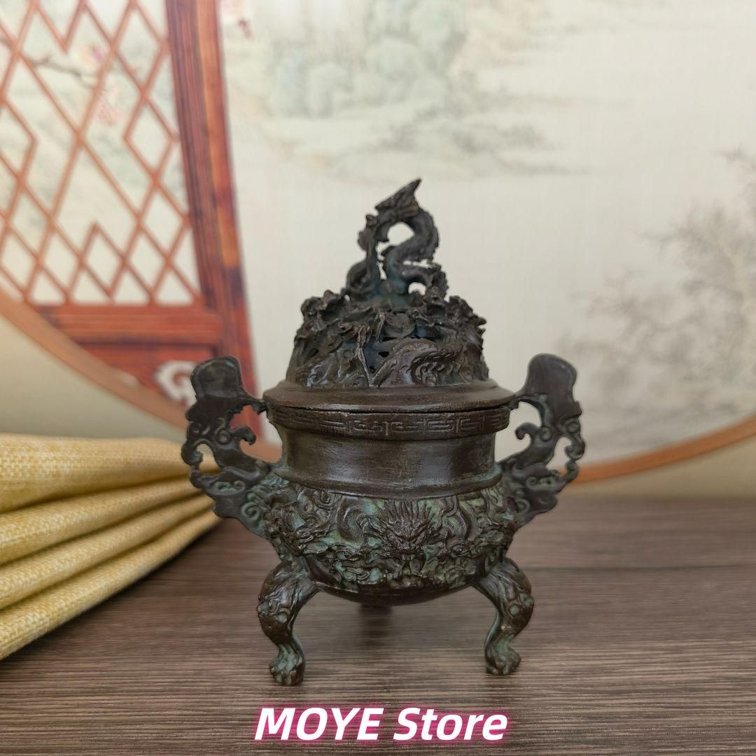 銅 細工 香道具 蓋置 竜紋炉 香炉 装飾品 工芸品 美術品 zw0128 - メルカリ