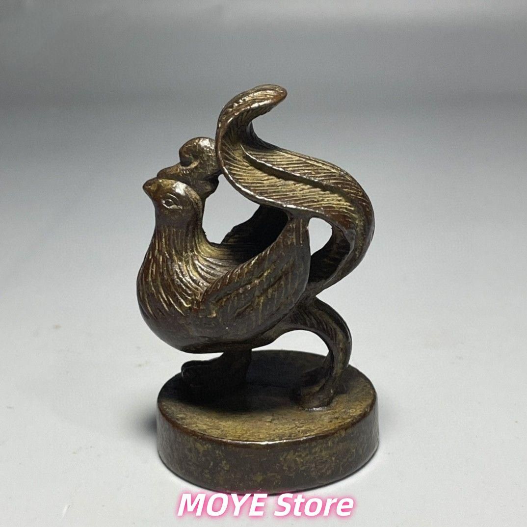 銅 細工 神獣朱雀印 鎮宅 辟邪 開運 風水書道具文房具工芸品 美術品