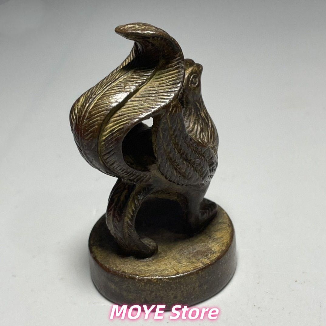 銅 細工 神獣朱雀印 鎮宅 辟邪 開運 風水書道具文房具工芸品 美術品