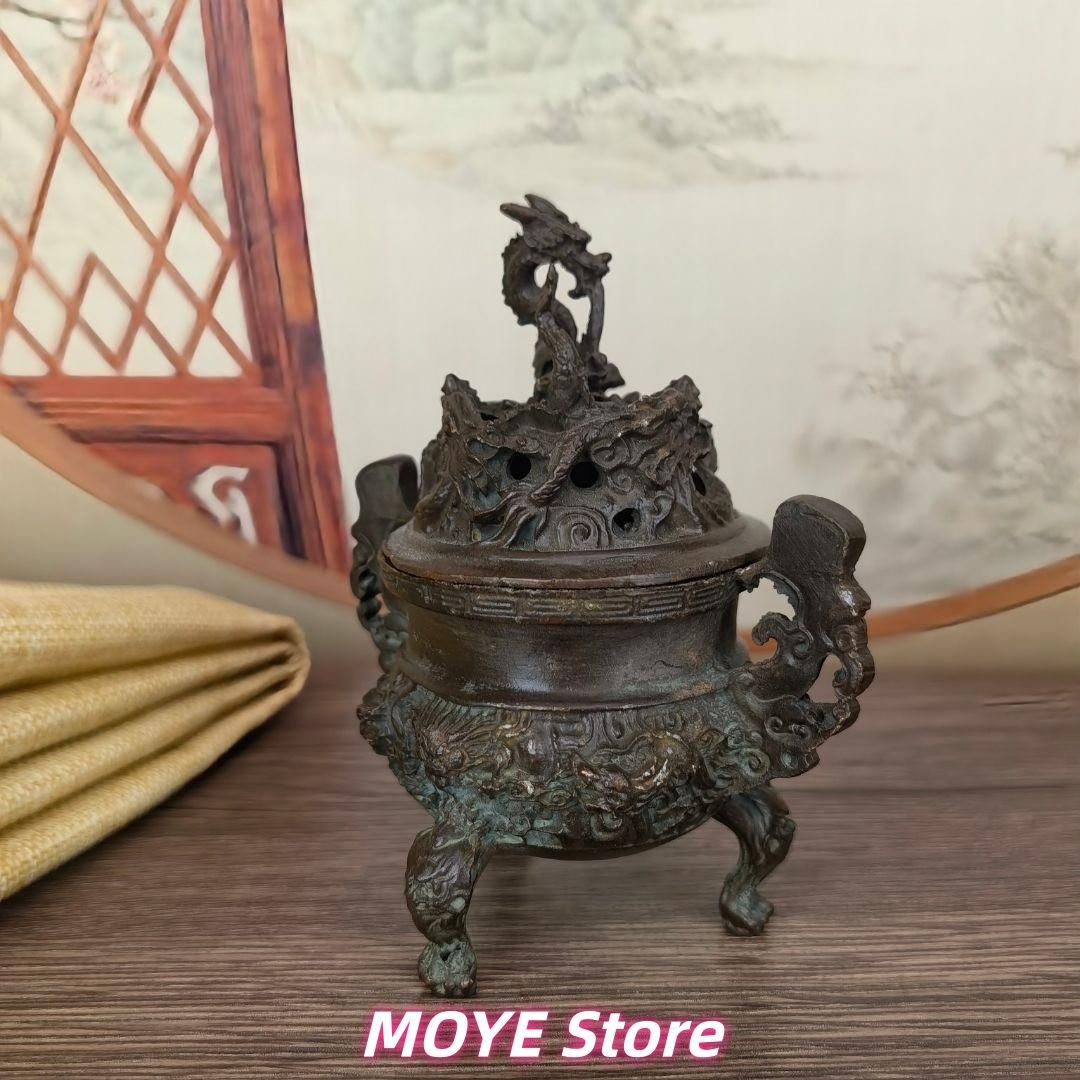 銅 細工 香道具 蓋置 竜紋炉 香炉 装飾品 工芸品 美術品 zw0128 - メルカリ