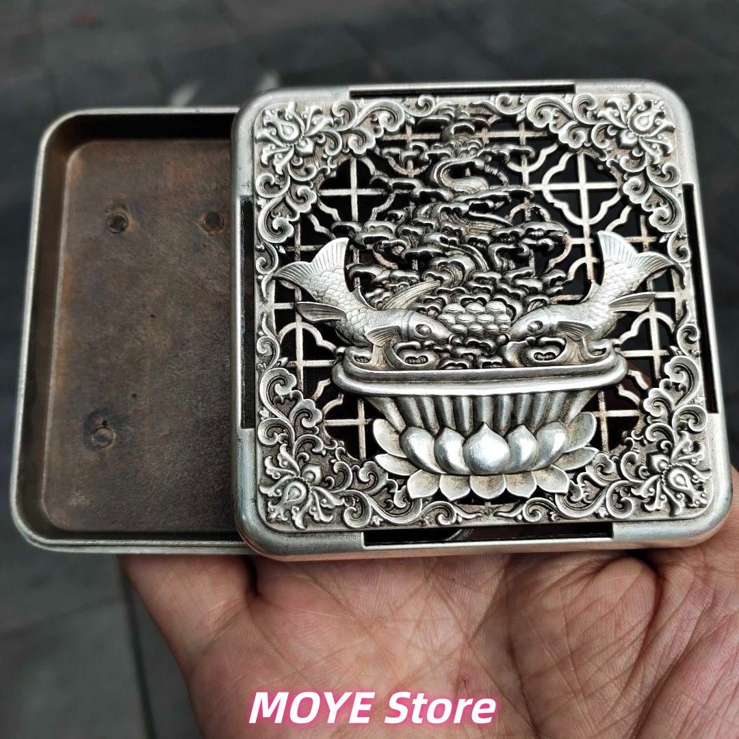 銅器 墨盒 香炉 文房四宝 香道具 書道具 文房具 工芸品 美術品 zw0128