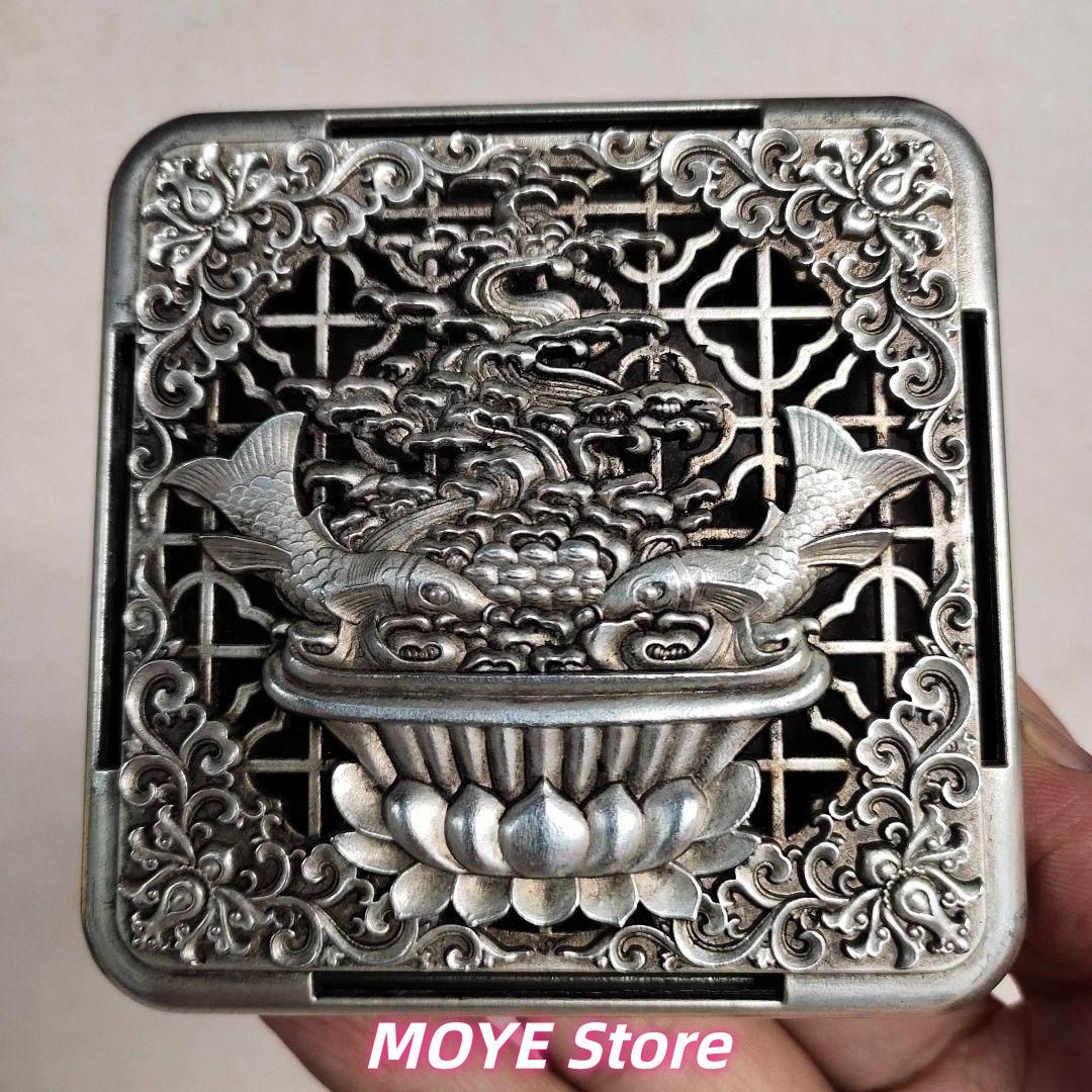 銅器 墨盒 香炉 文房四宝 香道具 書道具 文房具 工芸品 美術品 zw0128